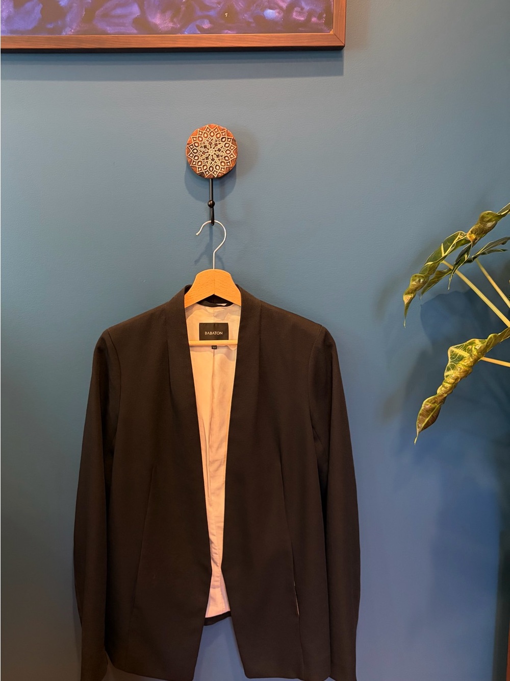 Aritzia Babaton Black Keith Open-Front Blazer